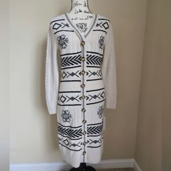 🆕 NWT Lucky Brand Cozy Nordic🎿Sweater Dress Cardigan | Size S - Picture 3 of 12